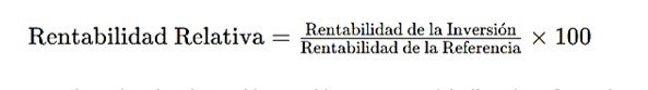 Formula para calcular la rentabilidad relativa de un proyecto de inversión
