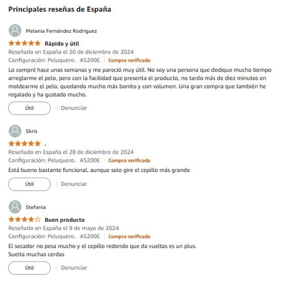 Captura de pantalla de Opiniones BaByliss AS200E Cepillo de Aire Rotatorio 1000 W